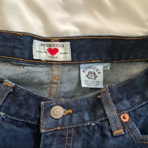 Vintage Fiorucci Jeans Low Rise Flares Dark Wash Denim - Picture 6 of 6